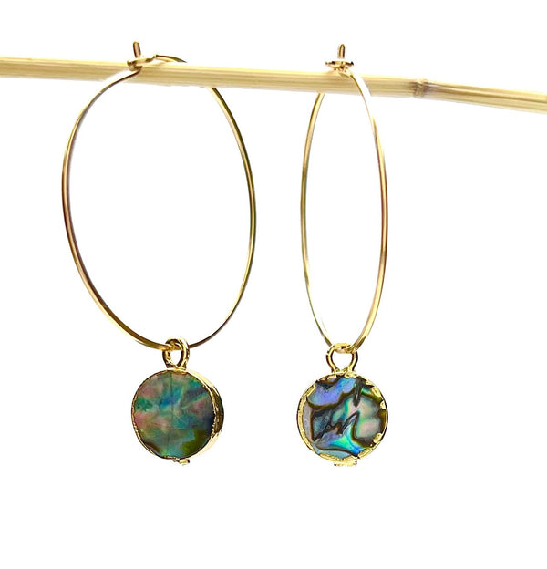 Abalone Gold Hoop
