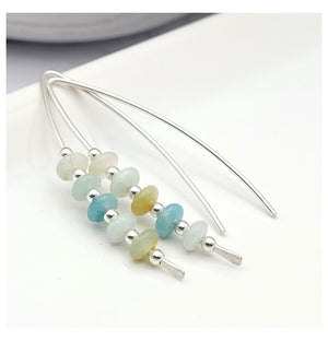 Amazonite and Sterling Silver Threader Earrings