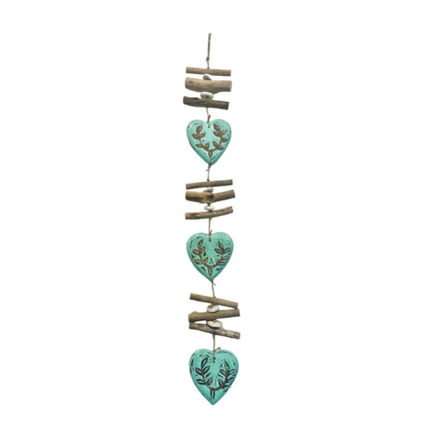 Aqua Heart Driftwood Drop