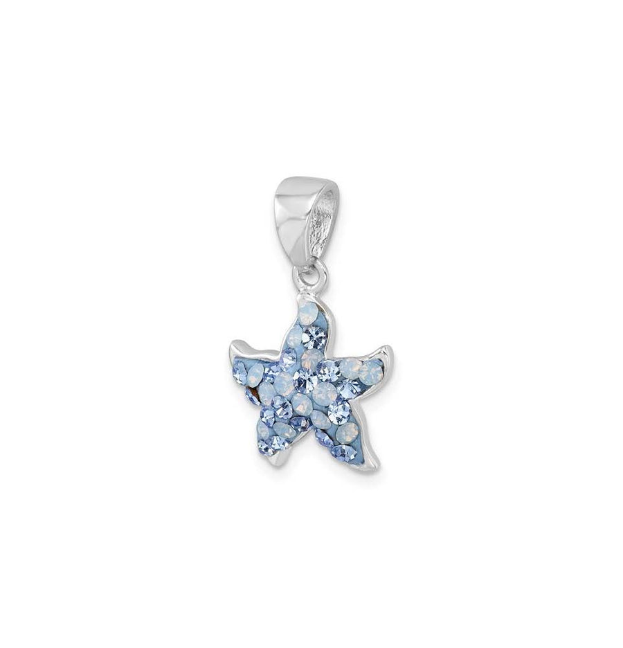Blue Crystal Starfish Pendant