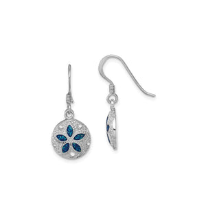 Blue Sand Dollar Dangle Earring