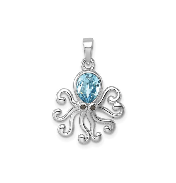 Blue Crystal Octopus Pendant