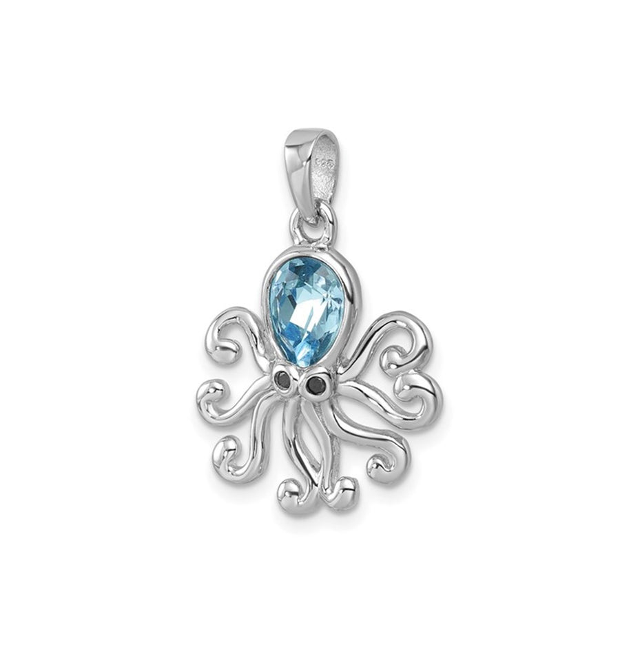 Blue Crystal Octopus Pendant