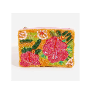 Floral Beaded Coin Purse