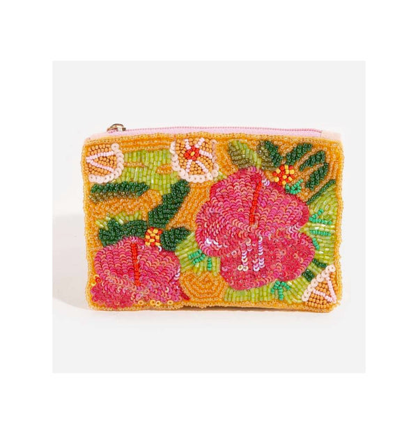 Floral Beaded Coin Purse
