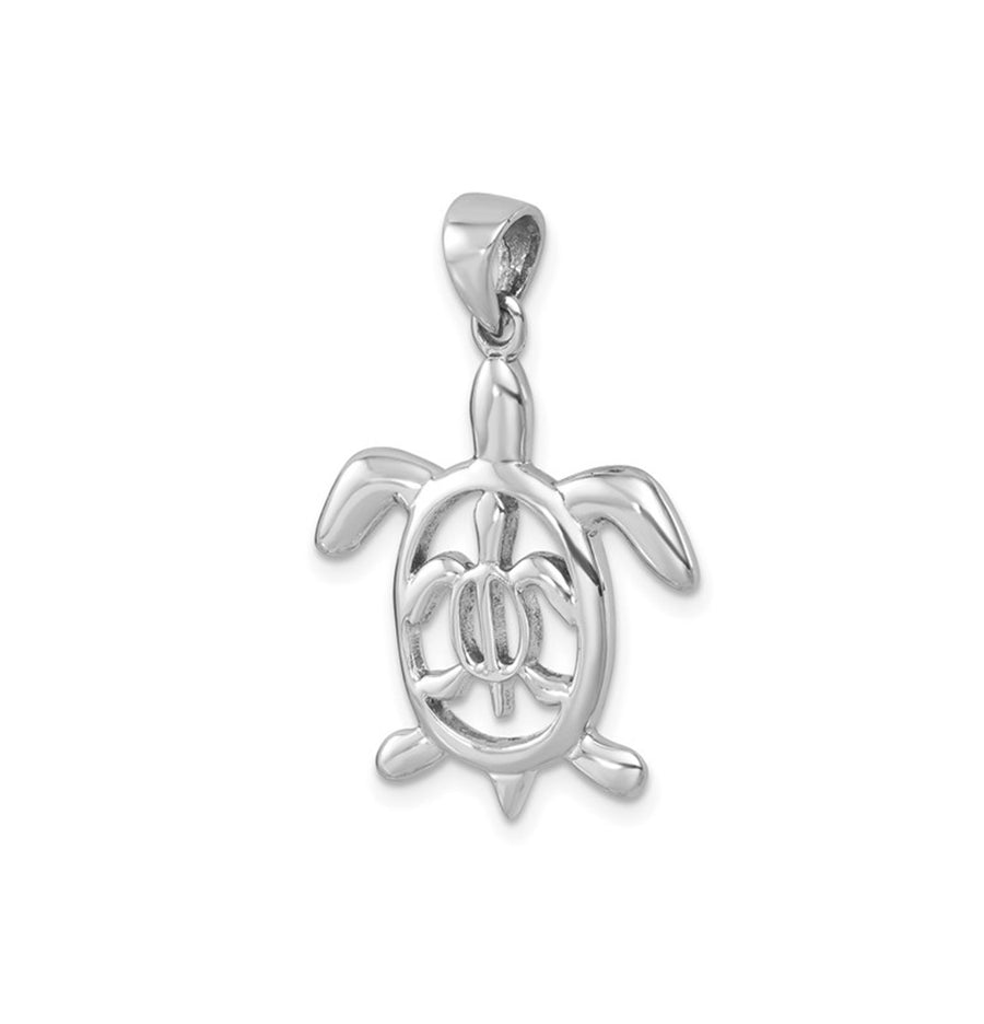 Mother & Baby Turtle Cut Out Pendant