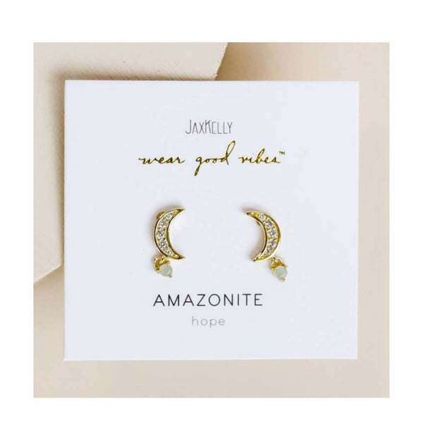 Moon Drop Earrings - Amazonite