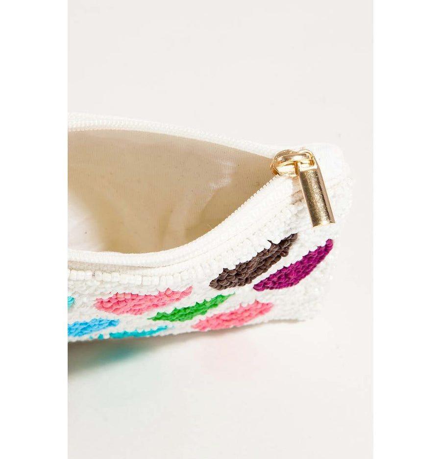 Multi Hearts Beaded Coin Purse
