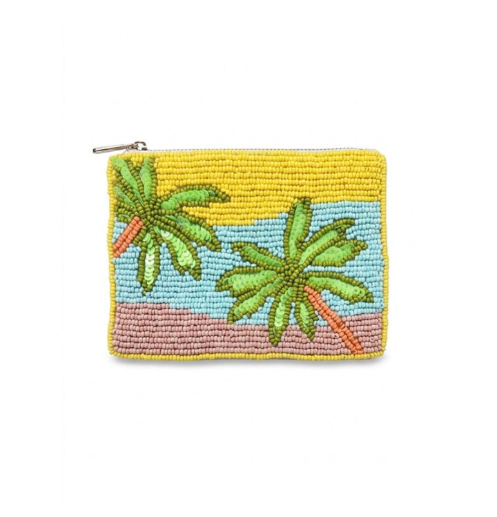 Palm Tree Beaded Coin Purse