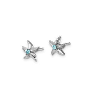 Small Crystal Starfish Earrings