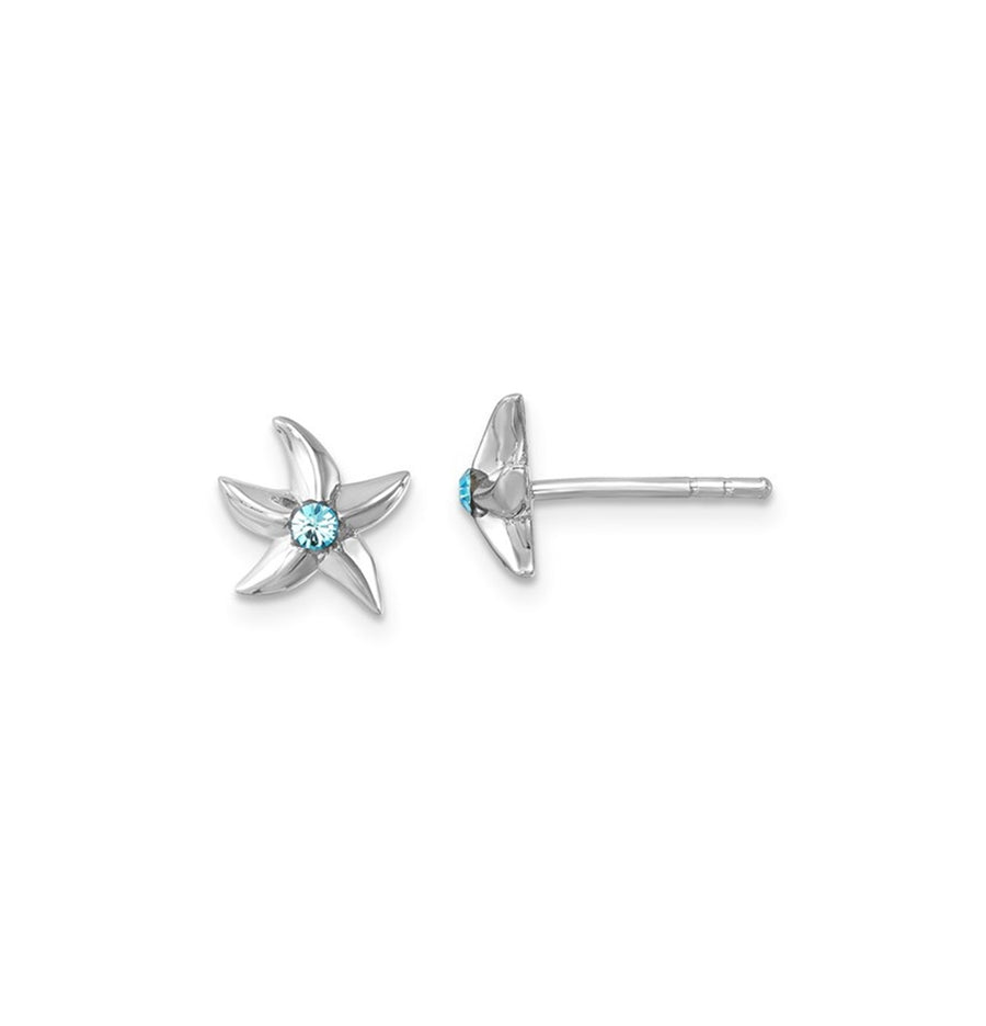Small Crystal Starfish Earrings