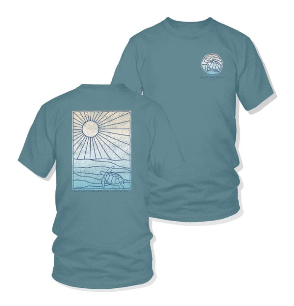 Waterview Turtle T-Shirt - Dusty Teal