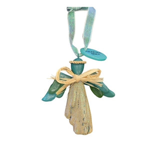 Driftwood & Sea Glass Angel Ornament