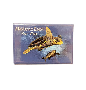 MacArthur Beach Loggerhead Turtle Metal Magnet