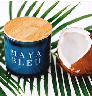 Maya Bleu Shark Tooth Candle - Blue