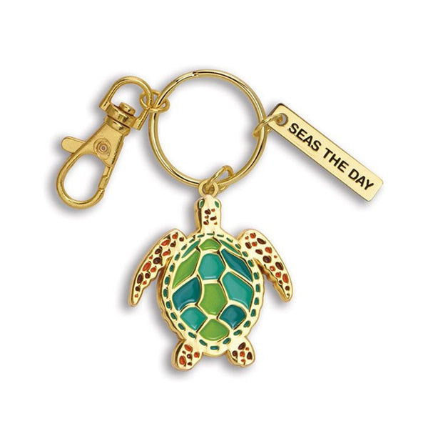 Sea Turtle Enamel Keychain