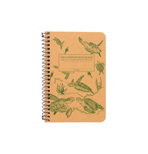 Sea Turtle Decomposition Spiral Notebook - Pocket Sized